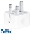 شارژر دیواری 20 وات اپل مدل 20W USB-C با اتصال به پریز سه پین و تکنولوژی شارژ سریع شارژ سریع USB PD 1.0، دارای یک عدد درگاه خروجی USB Type-C و قابلیت شارژ لپ تاپ - موبایل