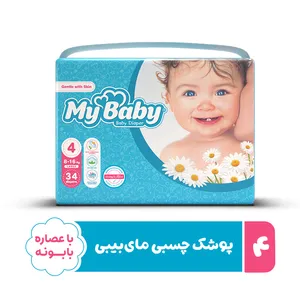 پوشک مای بیبی مدل سری مهربان با پوست سایز 4 بسته 34 عددی - اسباب بازی، کودک و نوزاد