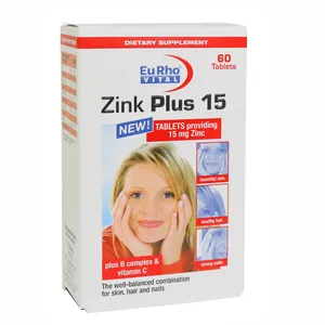 قرص زینک پلاس یوروویتال 15 میلی گرم بسته 60 عددی - زیبایی و سلامت