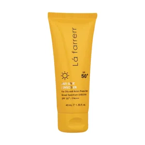 کرم ضد آفتاب بی‌رنگ لافارر، SPF 50، مناسب پوست چرب و آکنه‌دار و حجم 40 میلی‌لیتر، محافظت‌کننده در برابر اشعه UVA و UVB با PA+++، ضد جوش و آکنه، ضد لک با ماندگاری 2 ساعته - زیبایی و سلامت